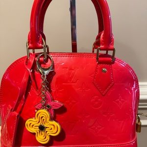 Louis Vuitton Orange Patent Leather Monogram Set- Bag, Zippy Wallet, & Charms